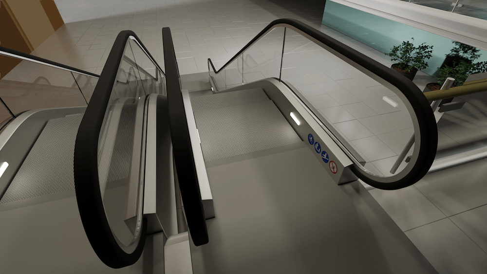 Rolltreppe Ein- und Ausstiegsbereich