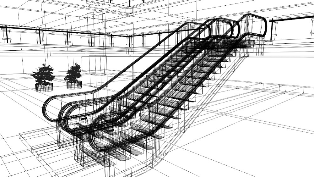 Rolltreppe Wireframe
